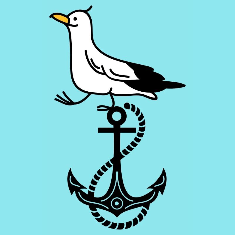 Anchor and seagull