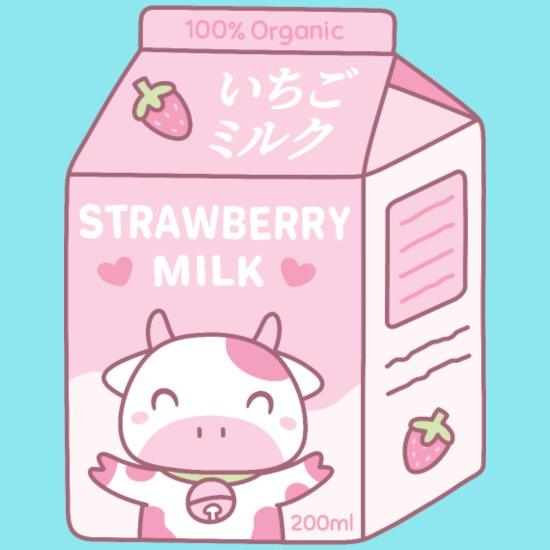 Lindo cartón de leche de fresa y Doodle de vaca' Mochila saco | Spreadshirt