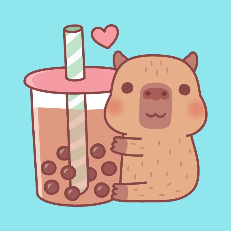 Mignon Petit Capybara Hugs Bubble Tea
