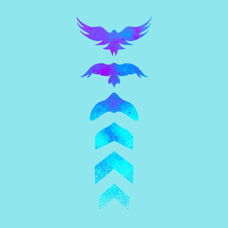 Evolution oiseau silhouette