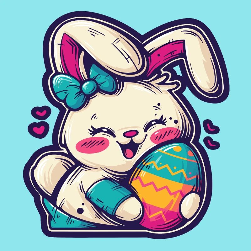Kawaii Bunny Easter Egg Happy Easter Easter