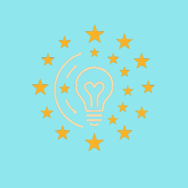 Creative light bulb with star wreath