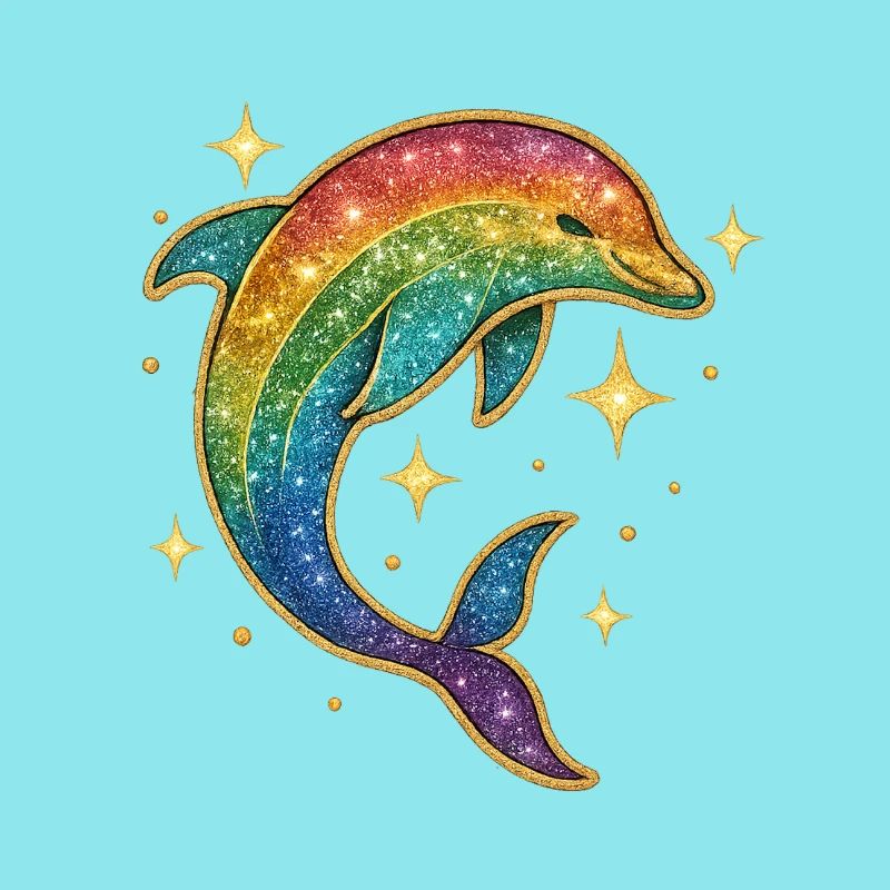 Regenbogen Delfin Sternenglitzer