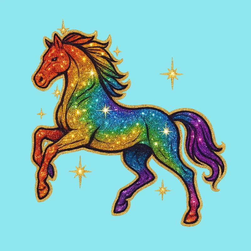 Regenbogen Pferd | Einhorn Glitzertraum