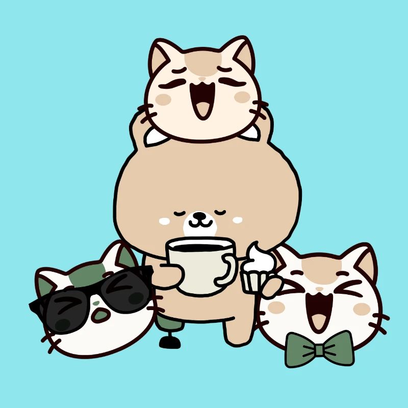 Ours mignon avec prothèse de jambe, café et cupcake