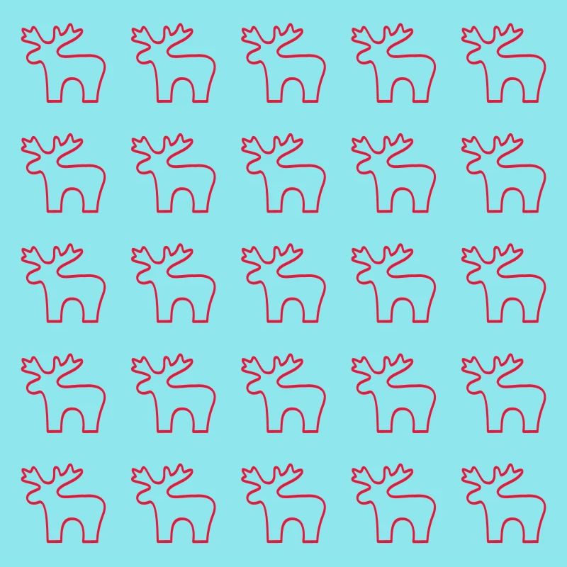 Red Reindeer Silhouette Pattern