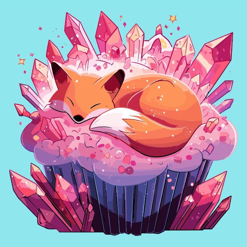 Little Fox on Crystal Cupcake