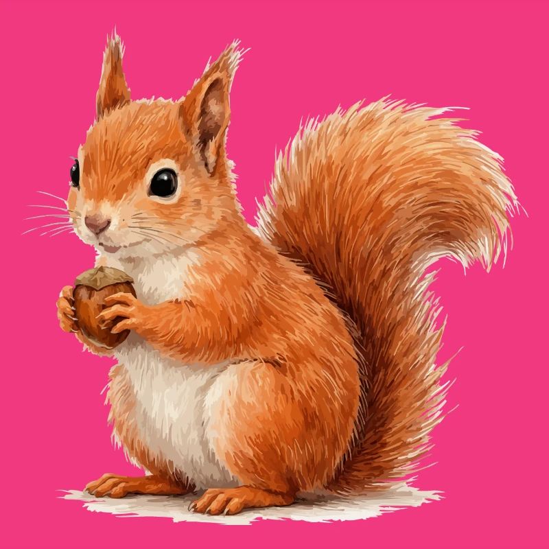 Eichhörnchen mit Eichel Illustration