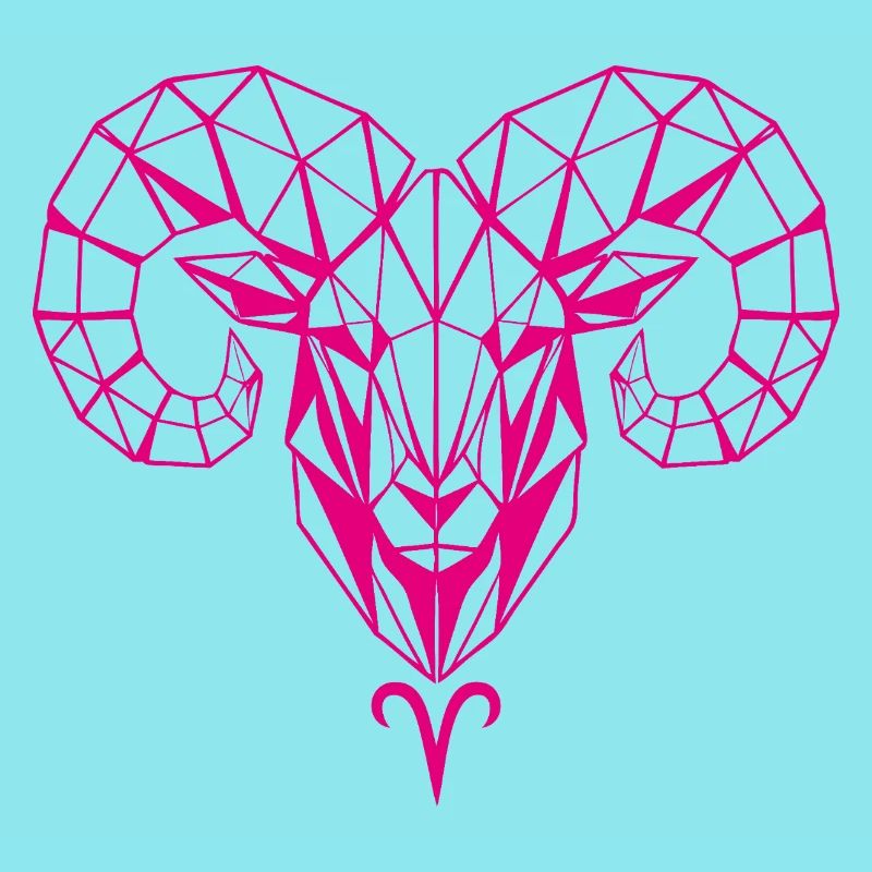 Geometric Pink Ram Head