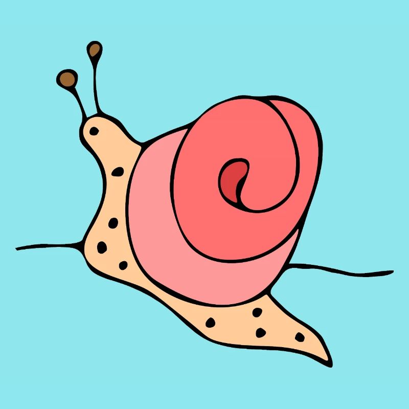 Stylized snail on pink background
