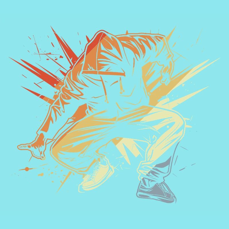 Breakdancer Drawing Vintage