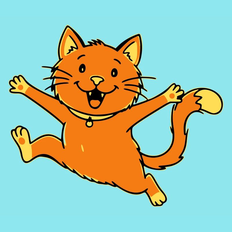 Fröhliche Cartoon Katze springend