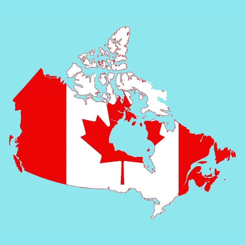 Canada Map Flag Silhouette