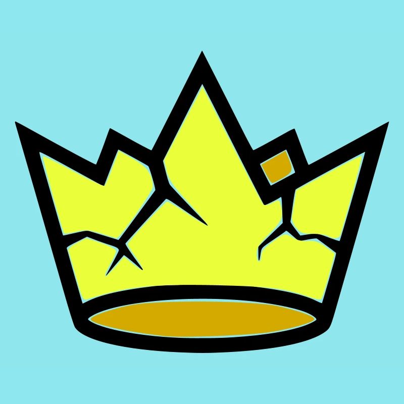 Broken Crown Grunge Cracked Vector