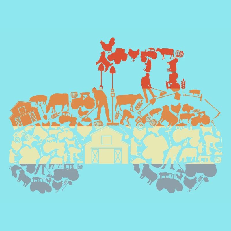 Retro Tractor Silhouette
