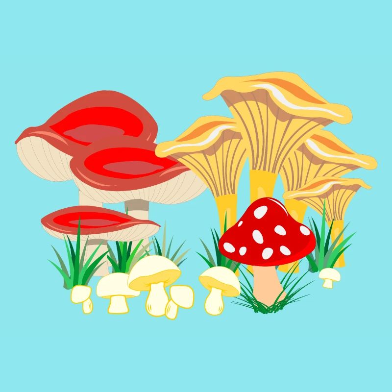 Composition colorée des champignons