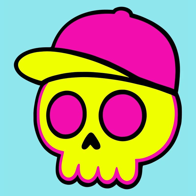 Neon Skull Cap Design
