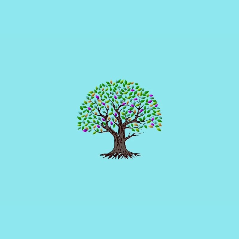 Bunter Baum mit Blättern
