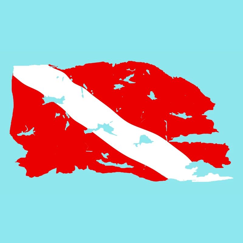 Drapeau Plongée Usé