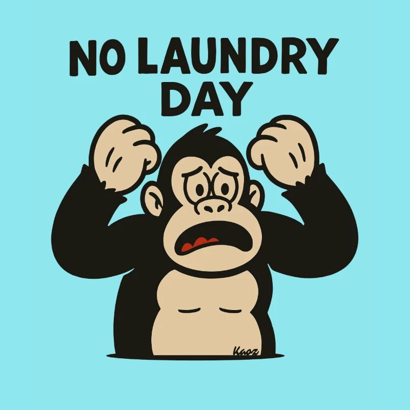 Monkey throwing a tantrum at laundry day failure