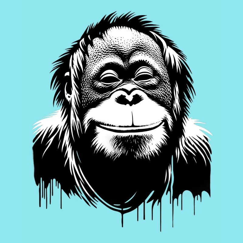 Grinning Orangutan Face | Monkey smiles