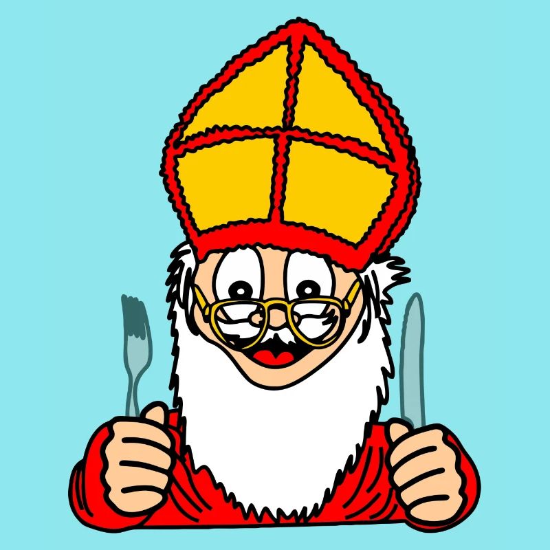 Sinterklaas mit Messer und Gabel