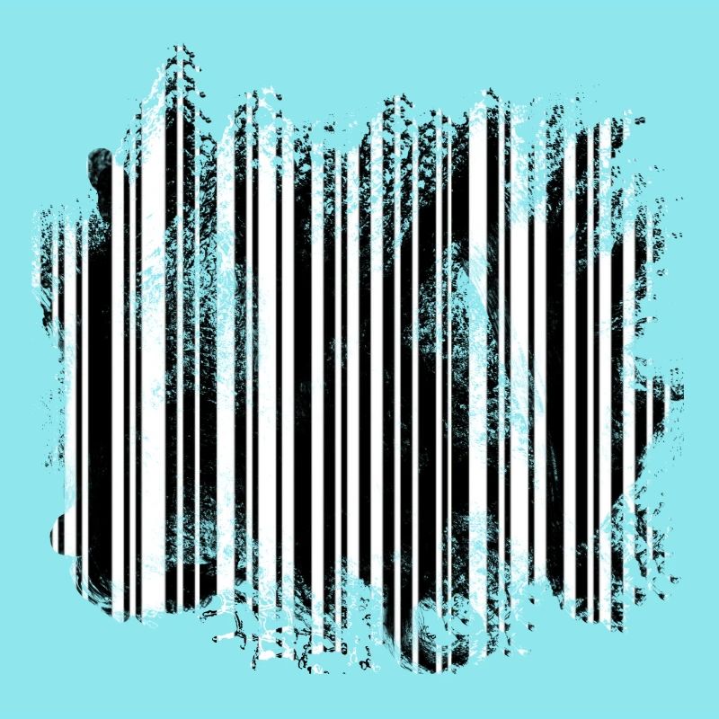 Optical illusion barcode that resembles a forest