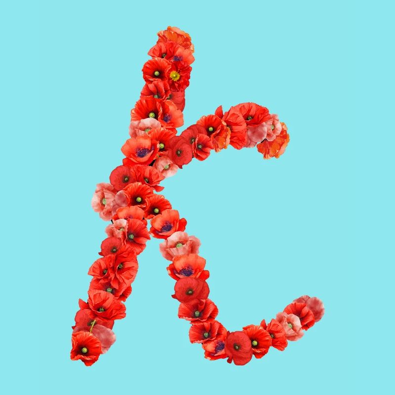 Initial K aus Mohnblumen