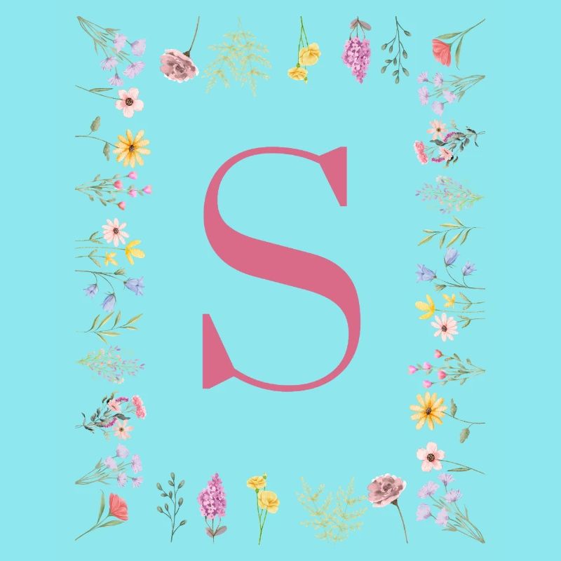 Initial S Blumenmonogramm
