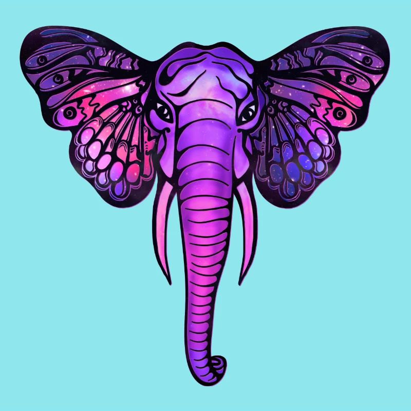 Space éléphant, étoile, Afrique, papillon, galaxie