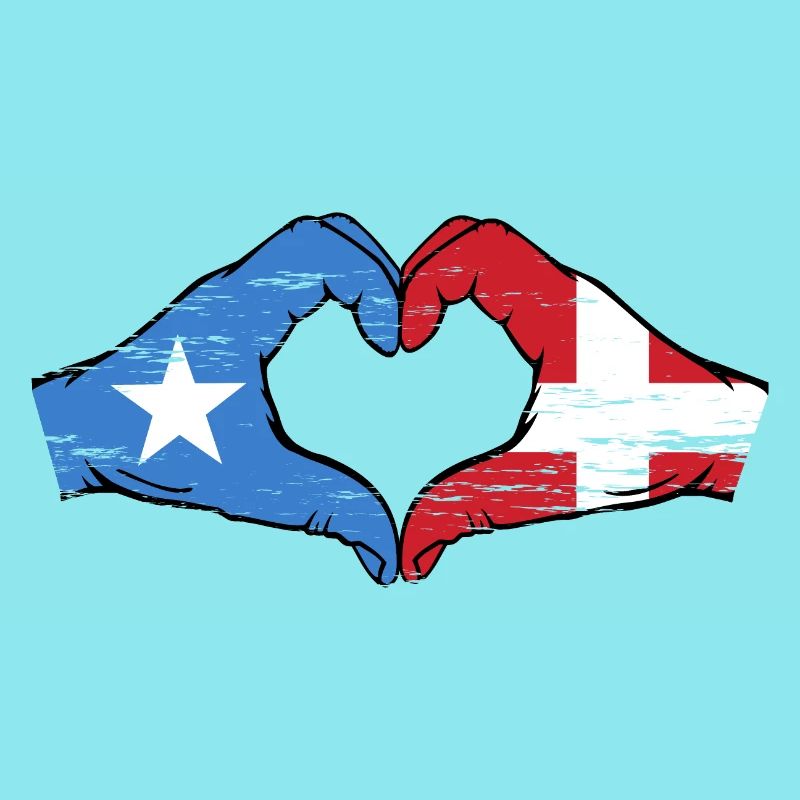 Somalia Denmark flag hands heart shape used