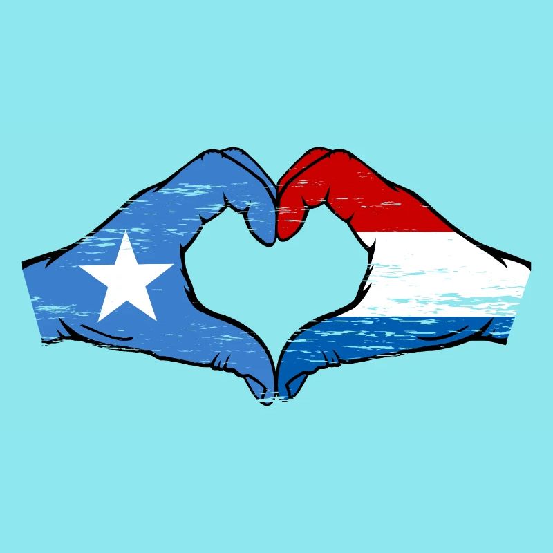 Somalie Hollande drapeau mains forme de coeur utilisé