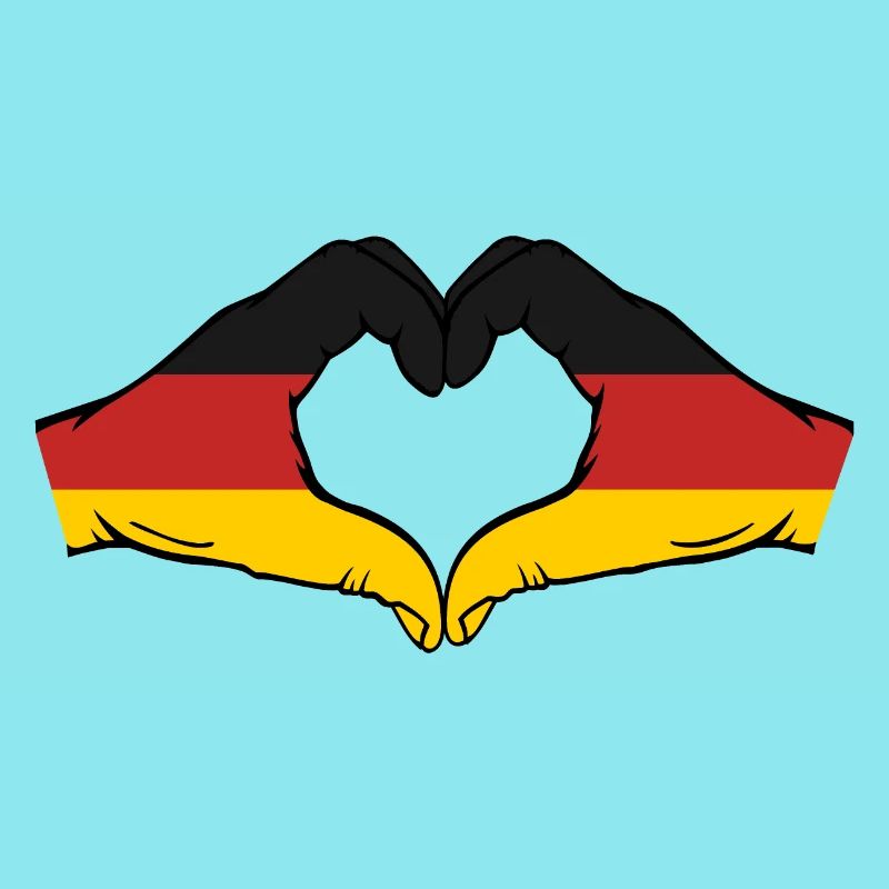 Germany Flag Hands Heart Shape