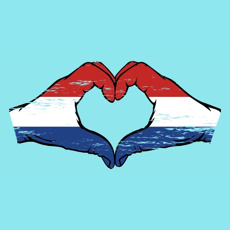 Drapeau de la Hollande mains en forme de coeur utilisé