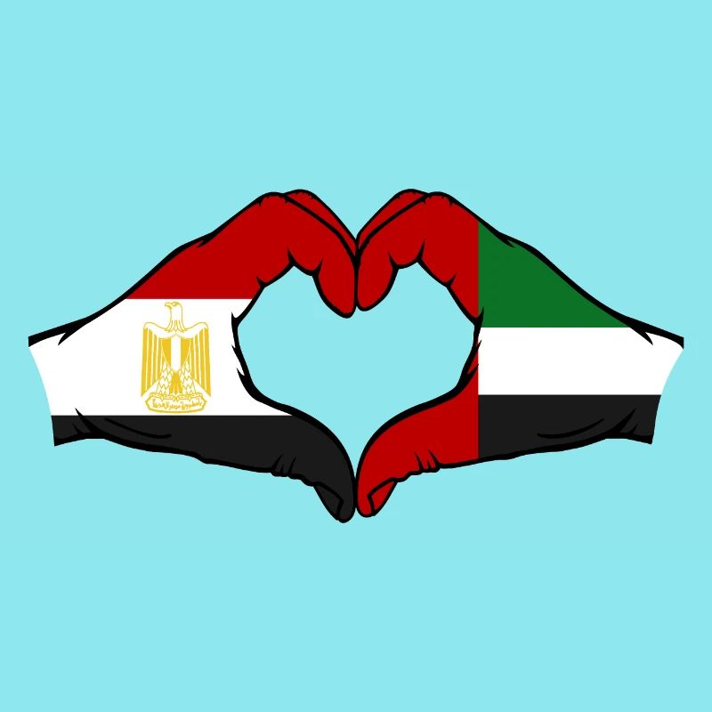 Égypte Émirats arabes unis Drapeau