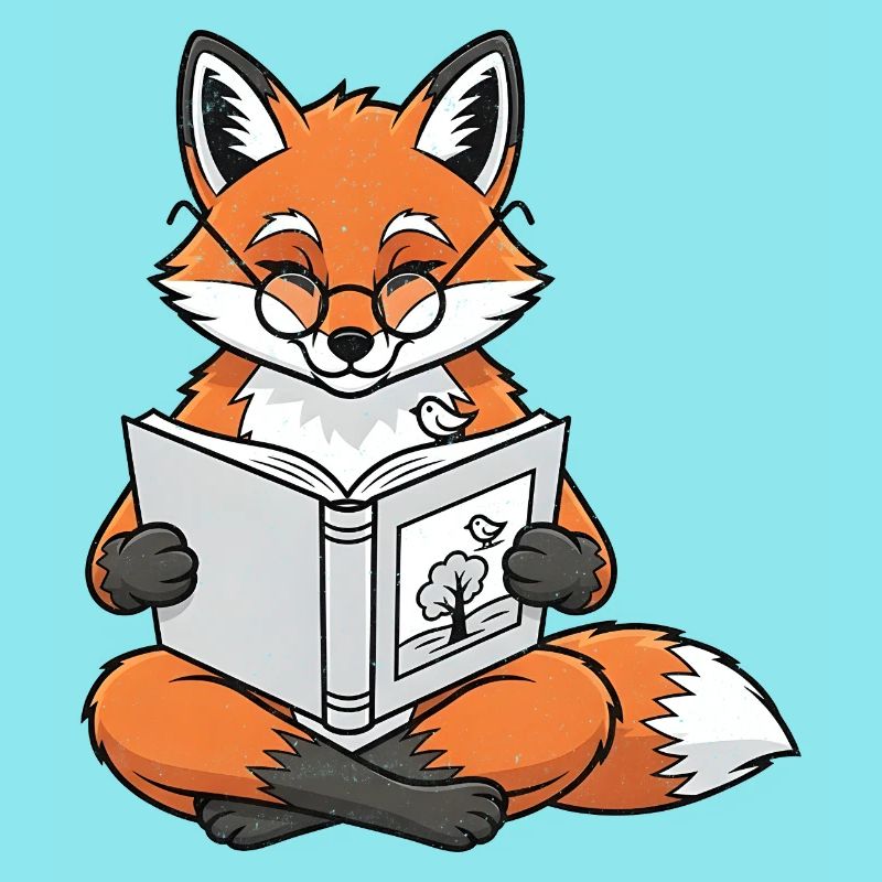 Reading Fox Book Motif