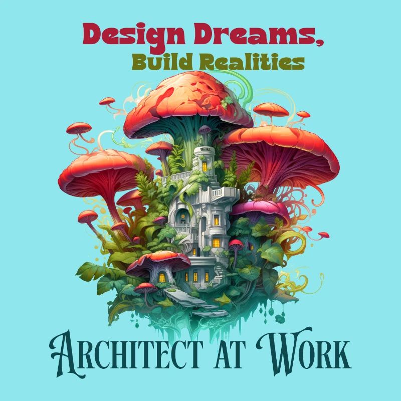 Architect engineer at work funny illustration