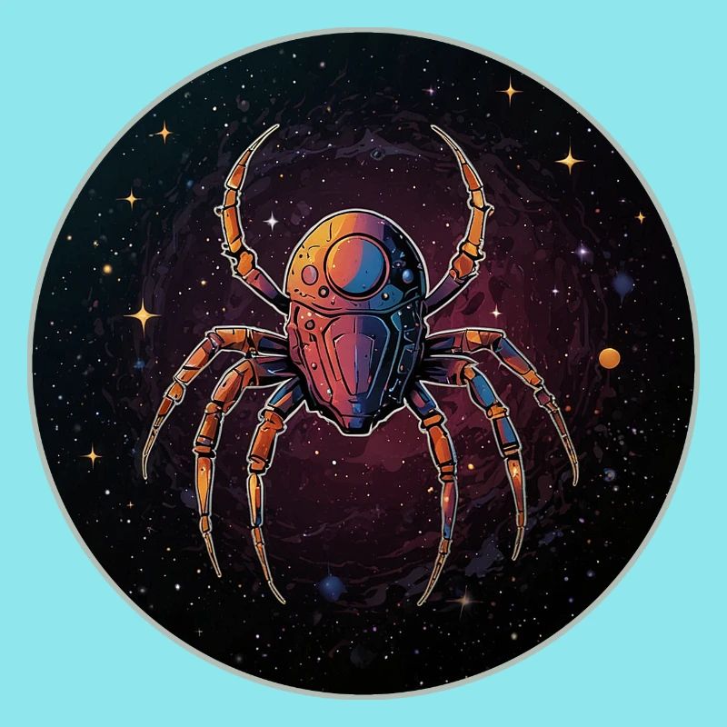 Araignée de l’espace dans l’espace en orbite