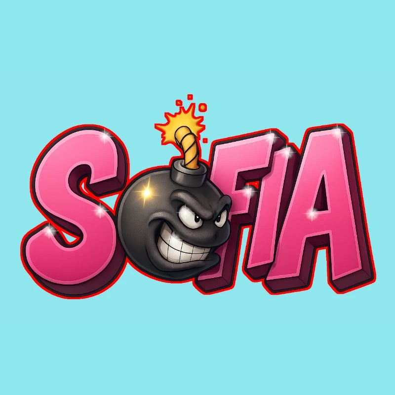 Sofia Graffiti Name Bomb Graffité 3D