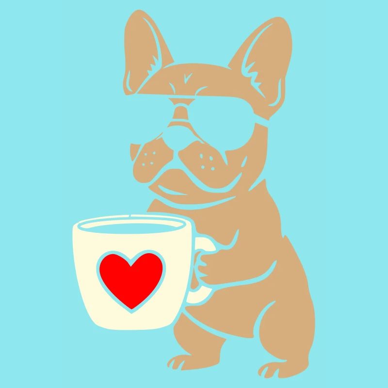 Frenchie Kaffee Flat Design