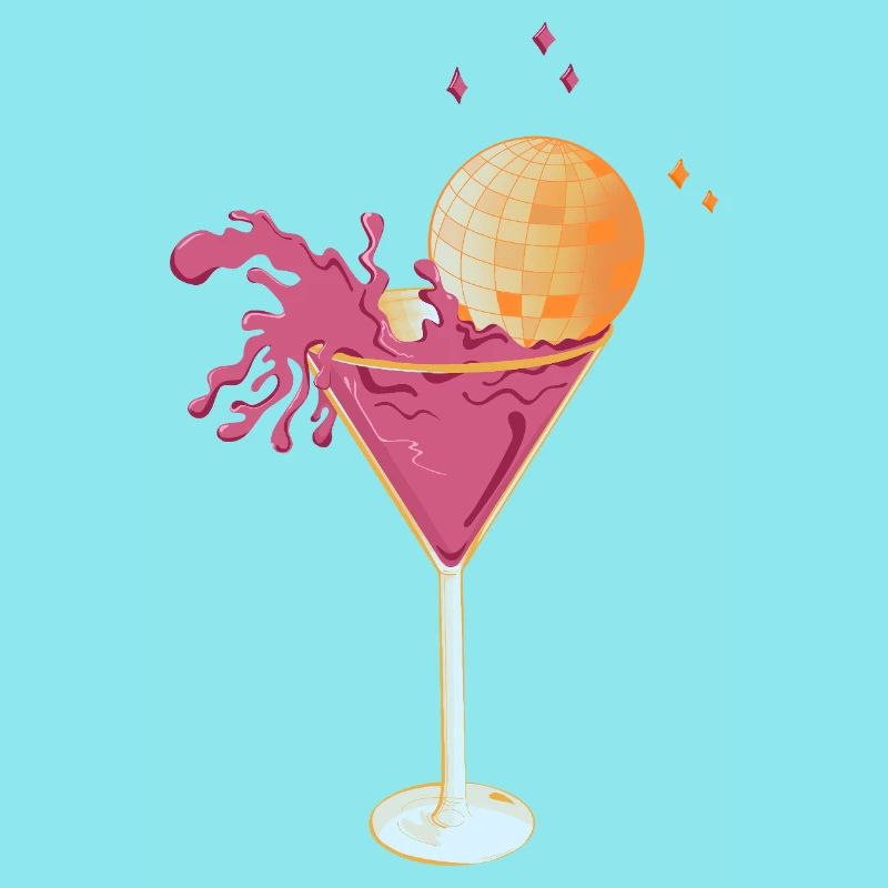 Disco Cocktail – Pinker Martini mit spritzender Di