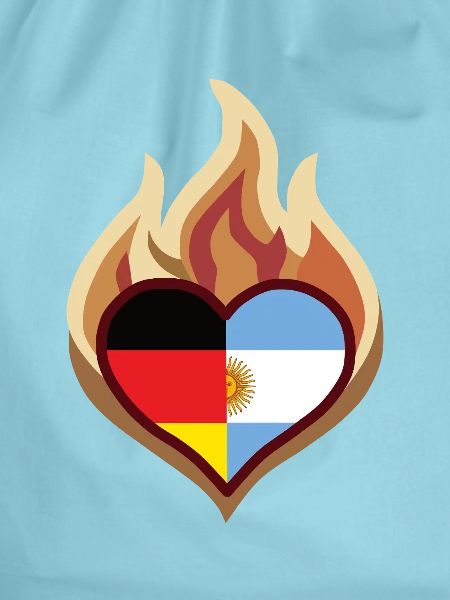 Flammendes Deutschland Argentinien Herz