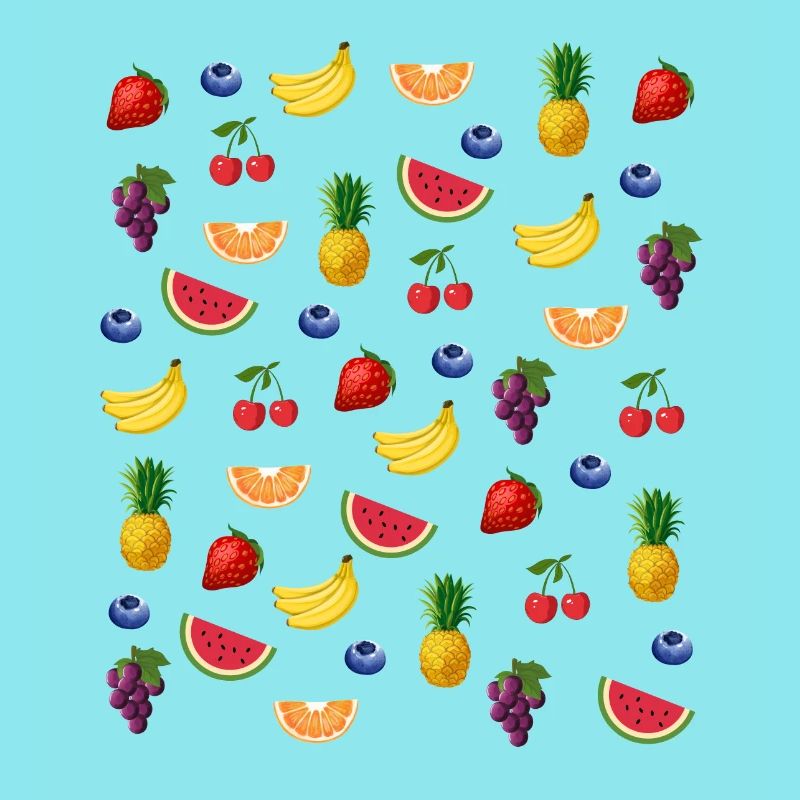 Fruchtmuster Erdbeertraubenkirsche Ananas