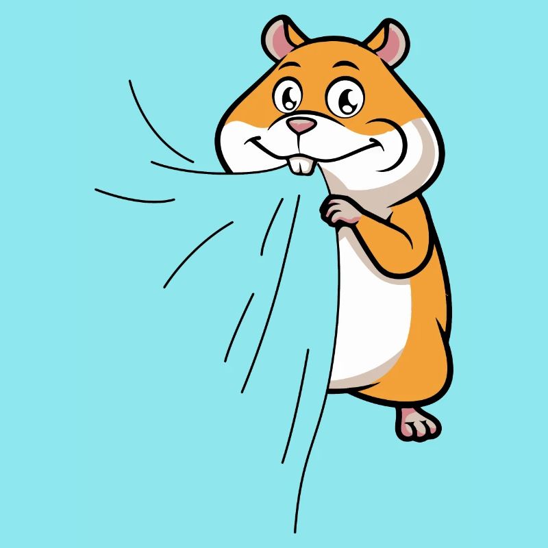 Hamster eats fabric