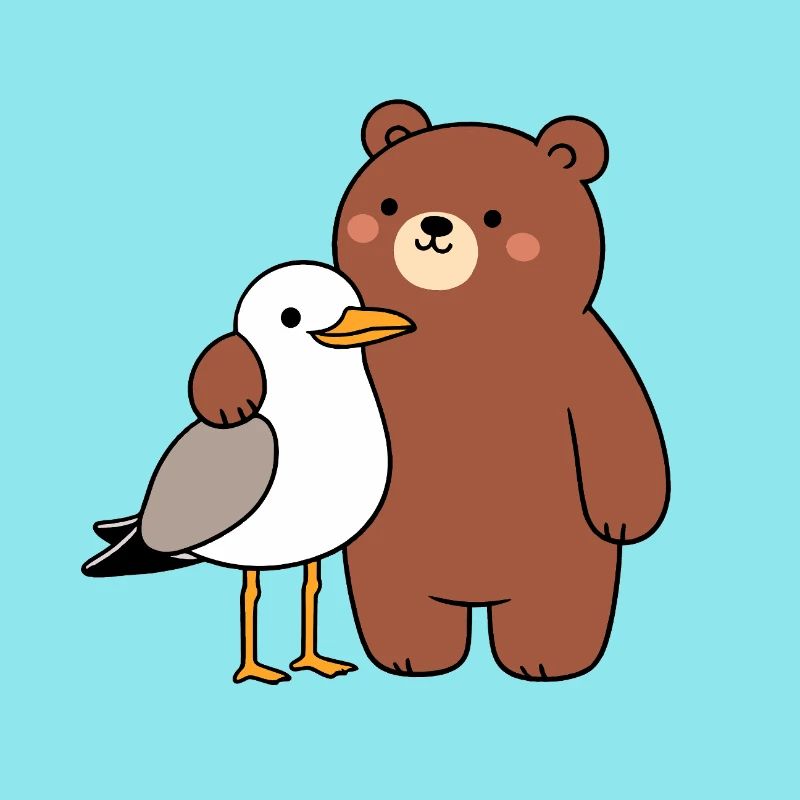 Moin Möwe Vogel Bär Freundschaft Liebe Umarmung