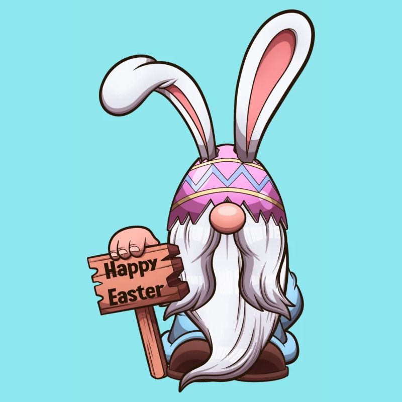 Easter Gnome With Easter Egg Hat With Rabbit Ears
