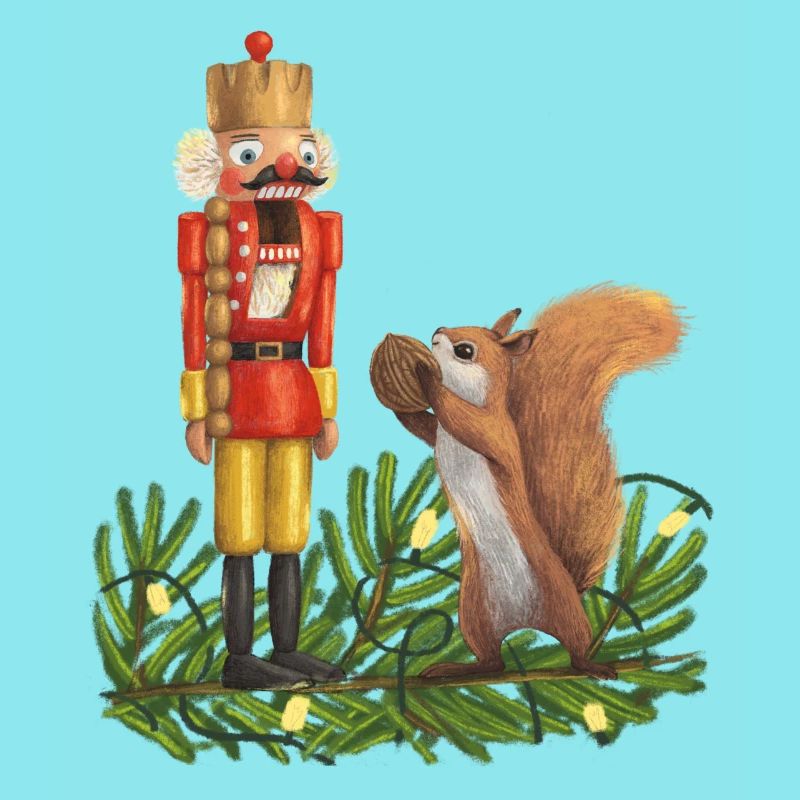 Nussknacker und Eichhörnchen