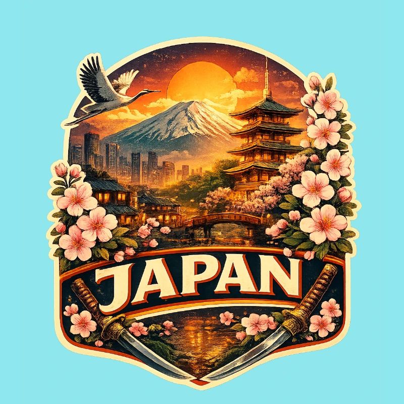 Japan Sunset Lantern Abzeichen