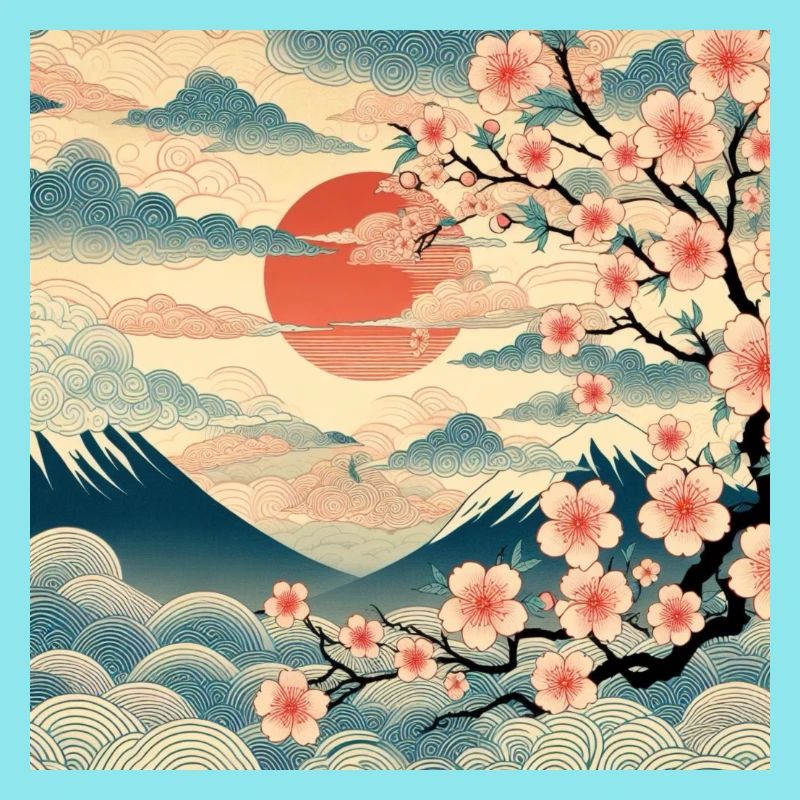 Ukiyo-e Style Lever de soleil II