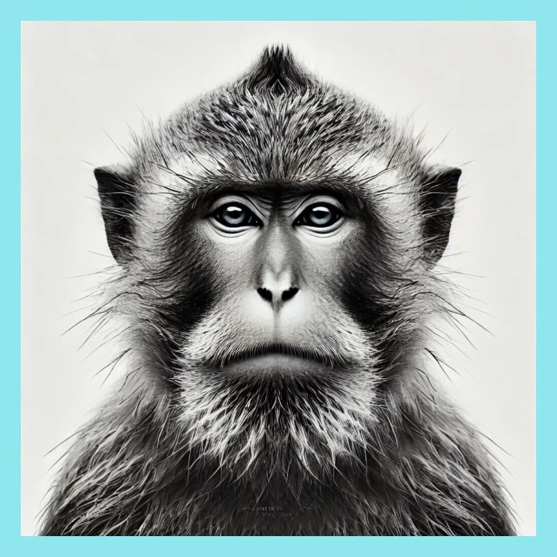 Monkey in grayscale